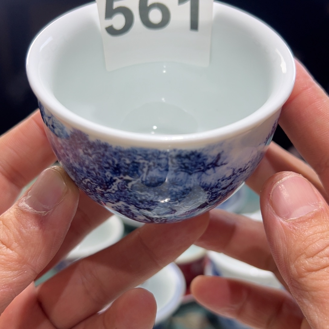 杯青花釉里红釉下