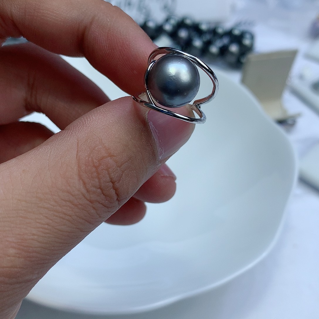 海水珍珠戒指银S925镶嵌