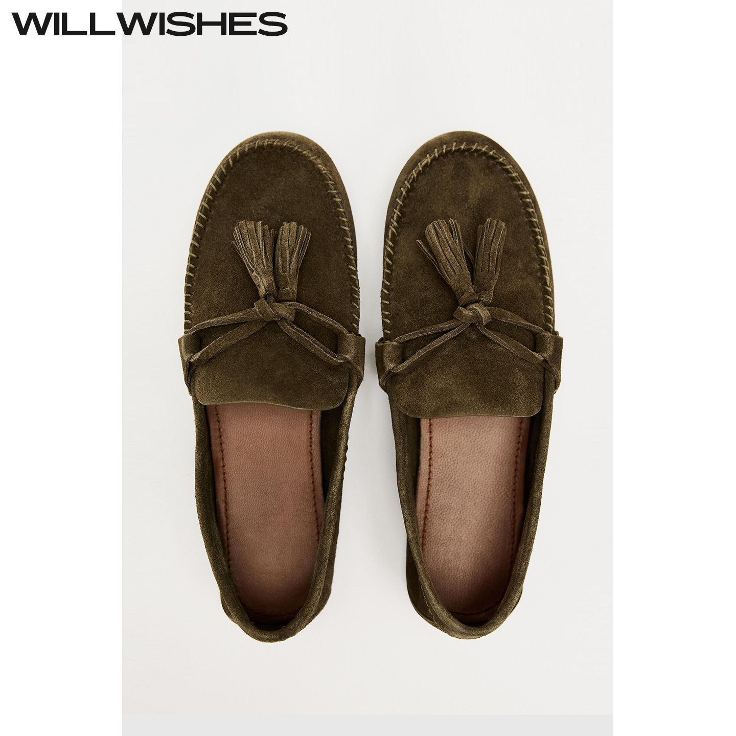 WILLWISHES/王玎设计女鞋2025秋季休闲复古流苏单鞋女平底乐福鞋