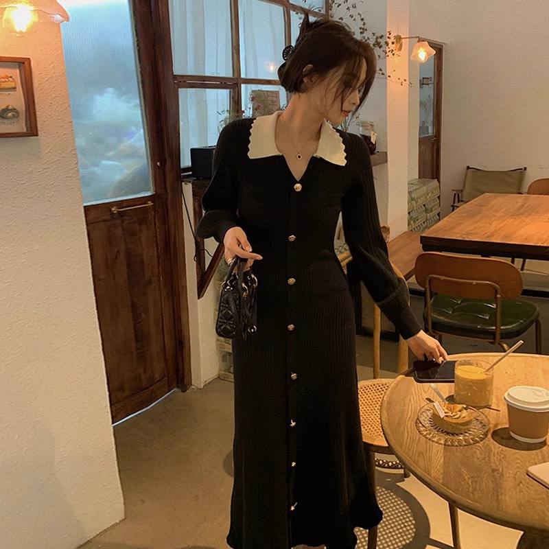 9993 Y274气质洋气时尚名媛针织连衣裙