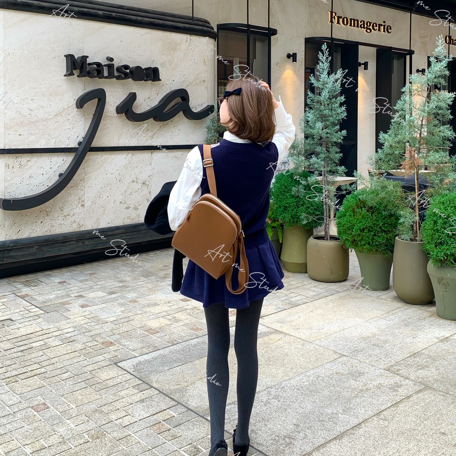 【ART ME】miu系纯棉俏皮风学院风格纹两色半裙w2047l1