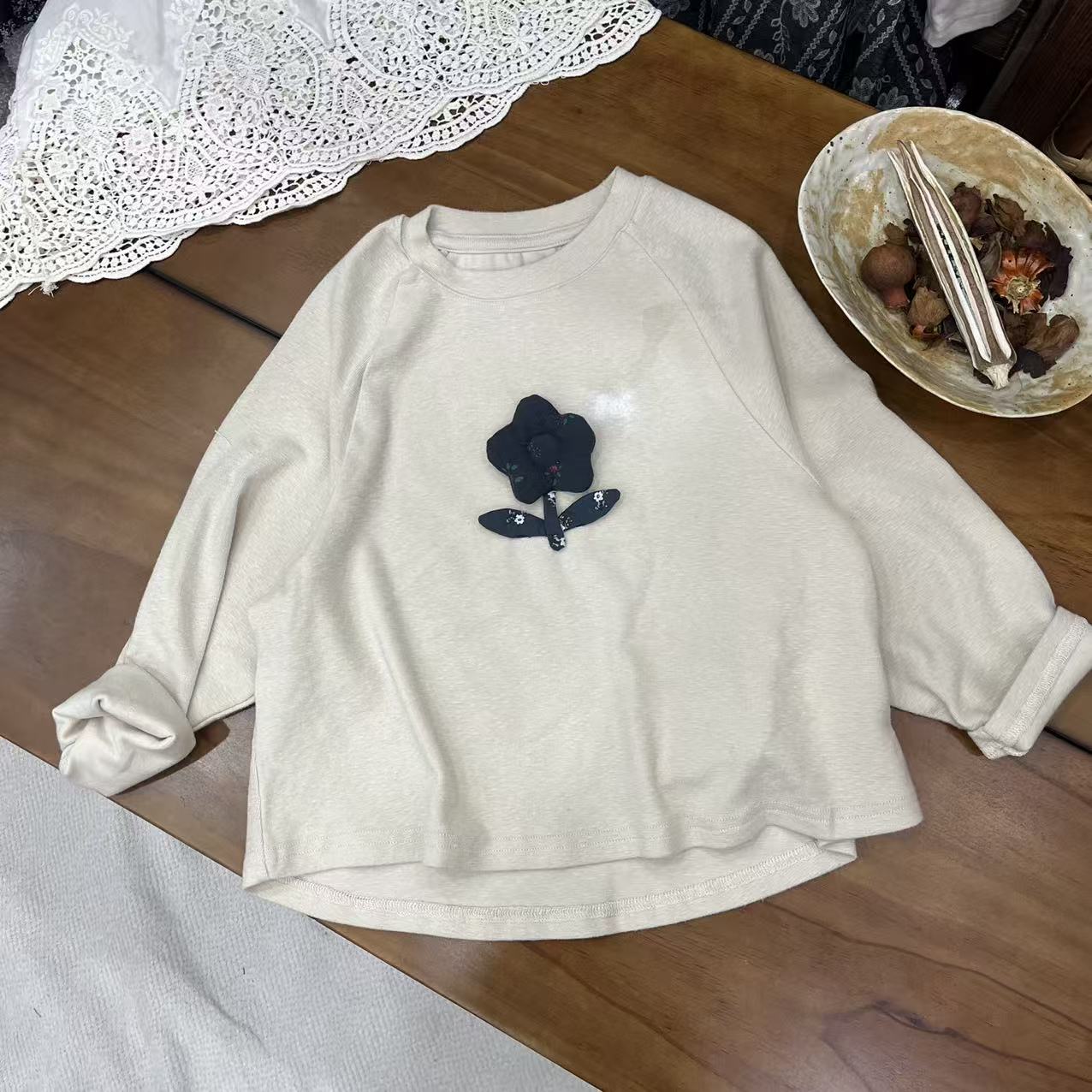 2025秋款儿童一枝花立体花长袖T-dxy05 bt6611