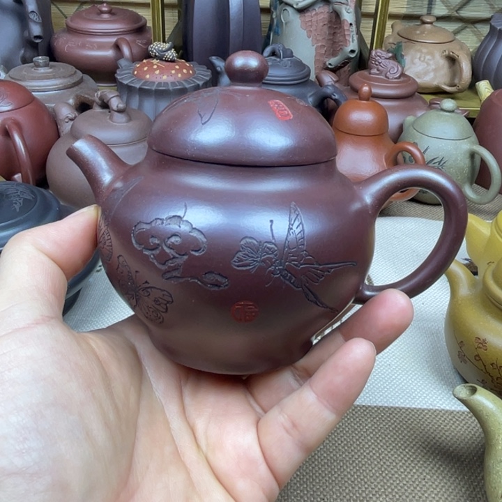 紫砂茶壶紫砂壶紫泥秋水220cc