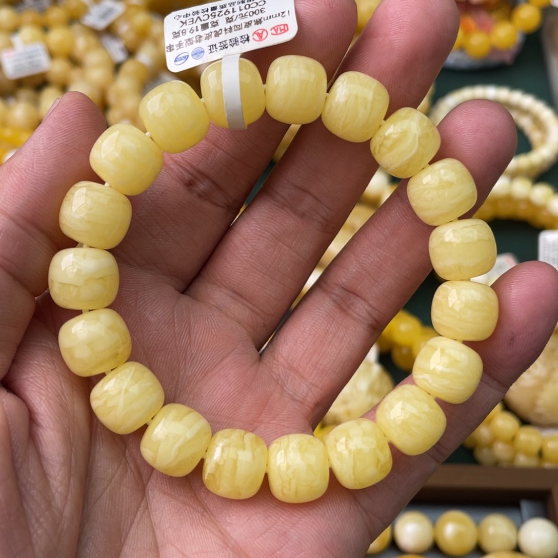 未镶嵌蜜蜡珠宝奇石12mm焦皮同料虎皮老型手串