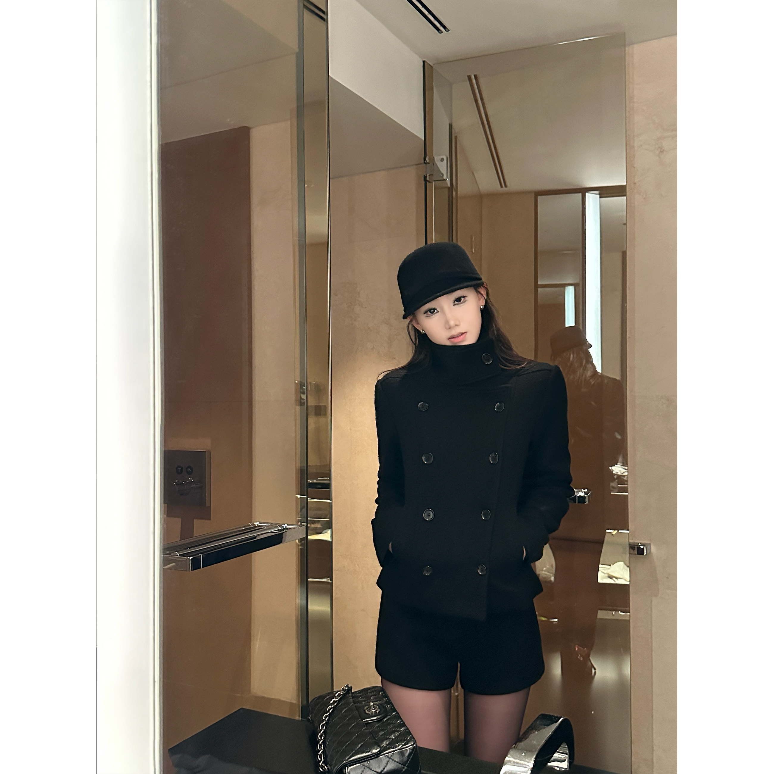 5werkwen 矜奢系列|小香羽绒 三星90白鸭绒绵羊毛外套/短裤43-22