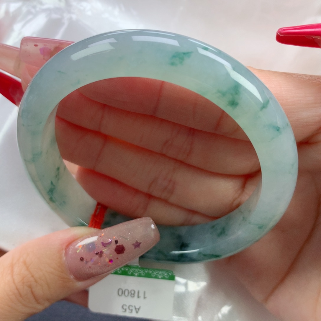 翡翠手镯未镶嵌55.3正圈