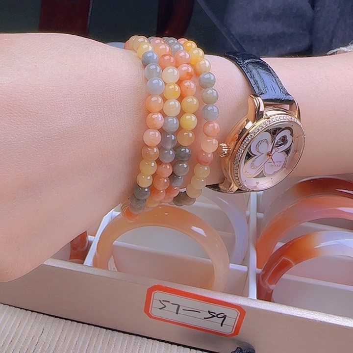 石英质玉手链合金金丝玉