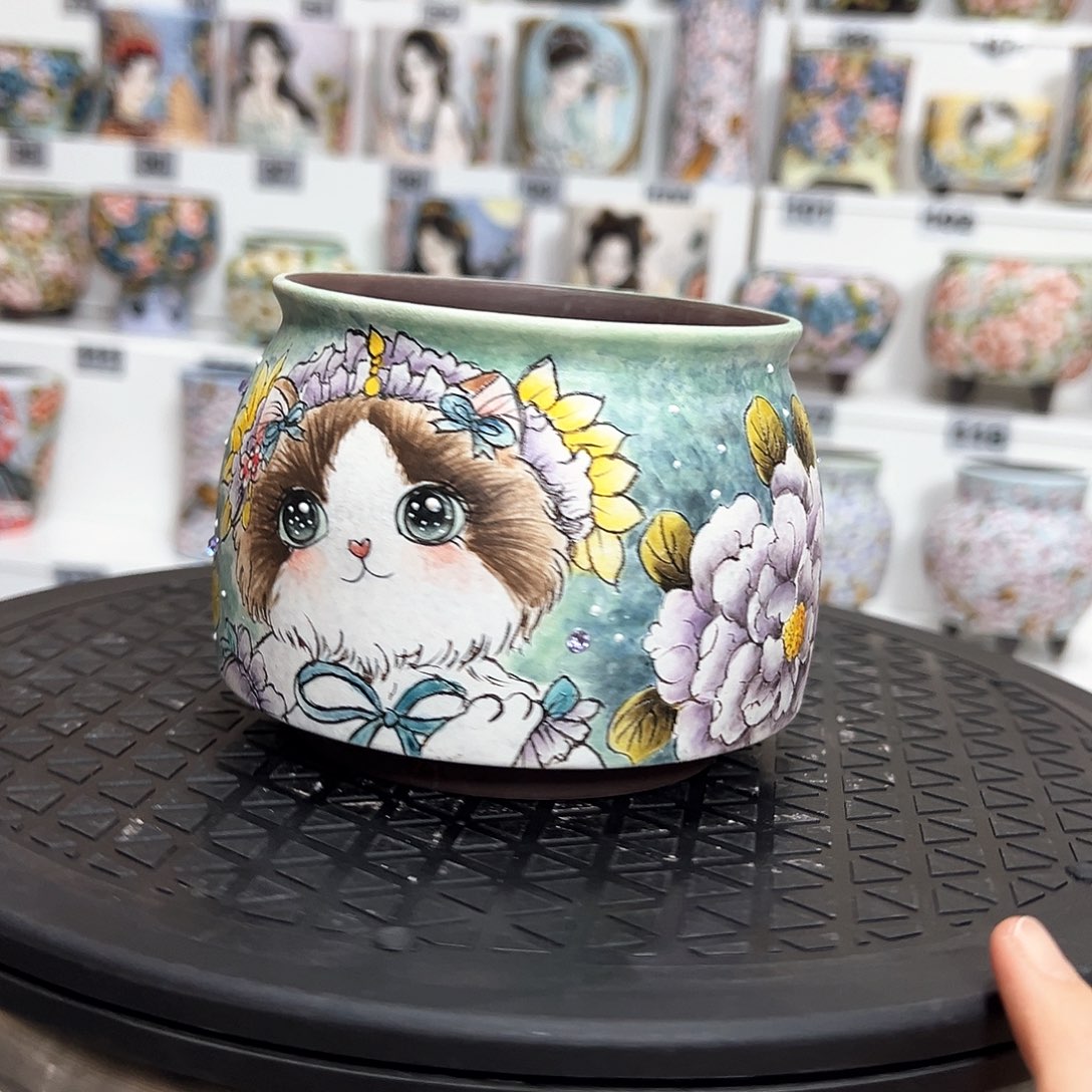 乐***6手绘陶瓷花盆美盆