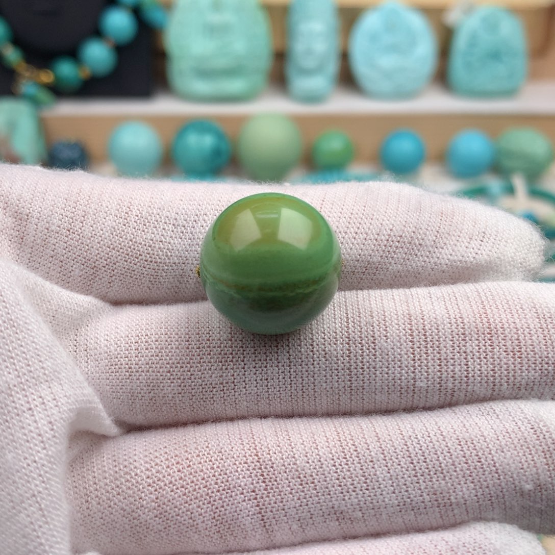 未镶嵌绿松石珠宝奇石17.6mm