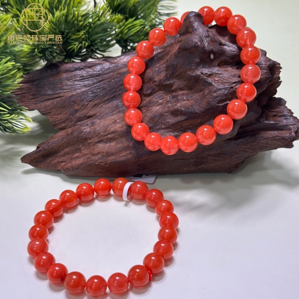 HJC21天然南红手串9mm+多样性发其一