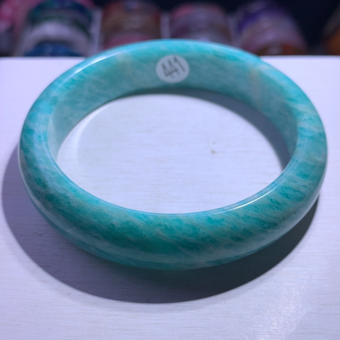 水晶手镯银S925镶嵌天河石63.1圈441