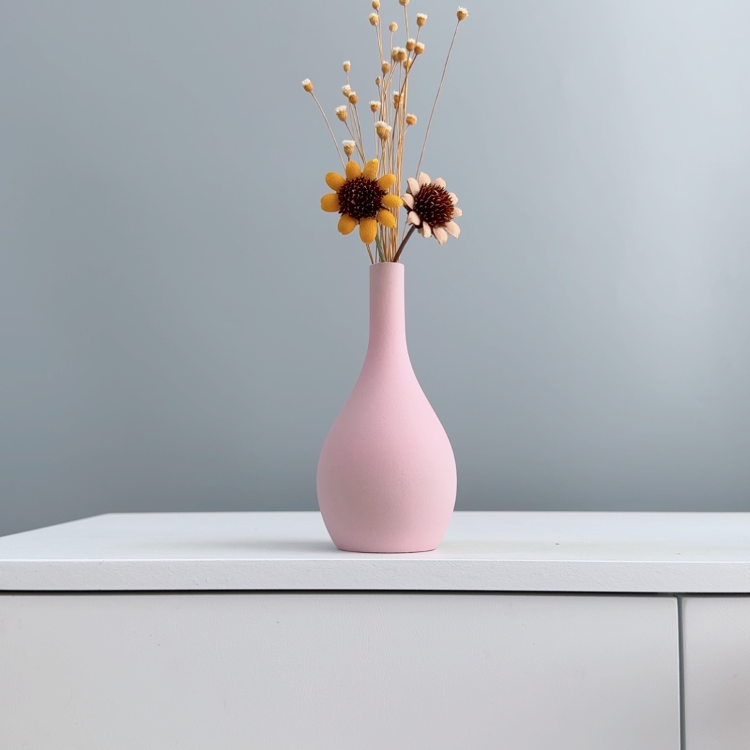 摆件陶瓷花瓶摆件含花总高约20-30cm