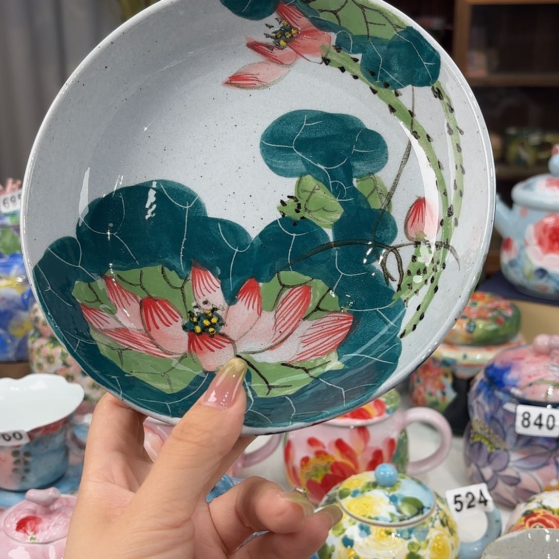 瓷片景德镇手绘高温釉下彩陶瓷茶具