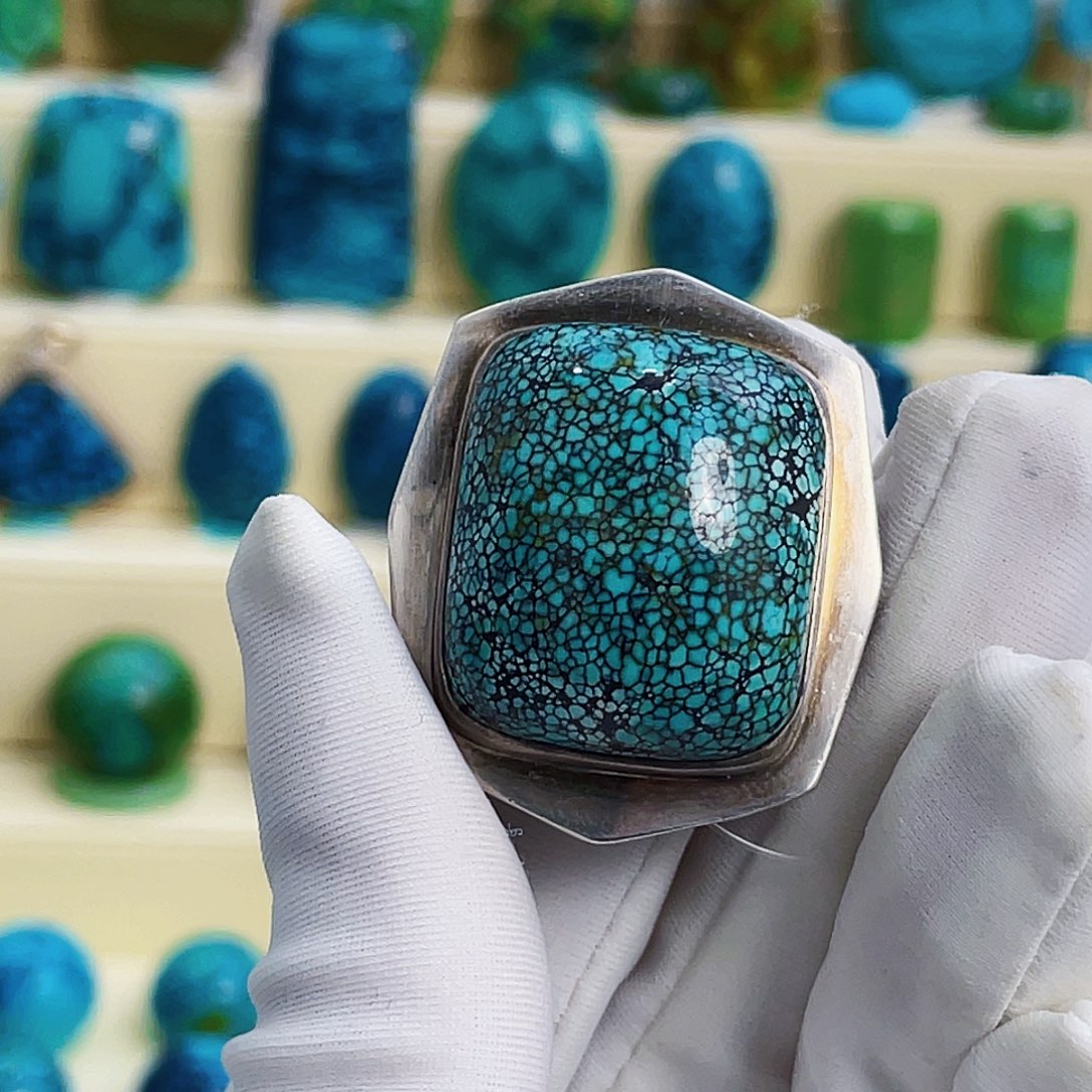 绿松石银S925镶嵌颈饰