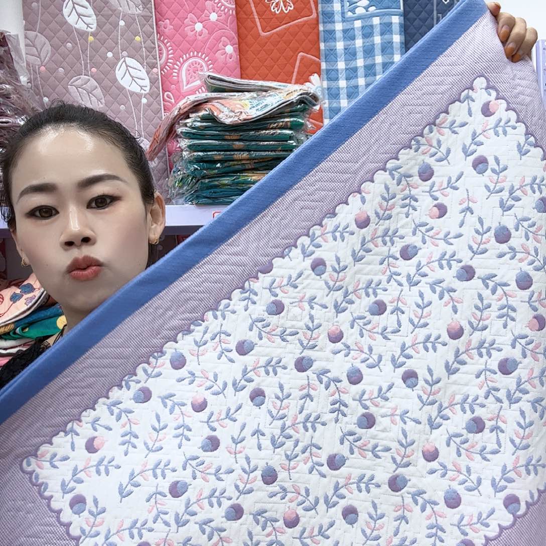 棉蓝色小樱桃纯棉