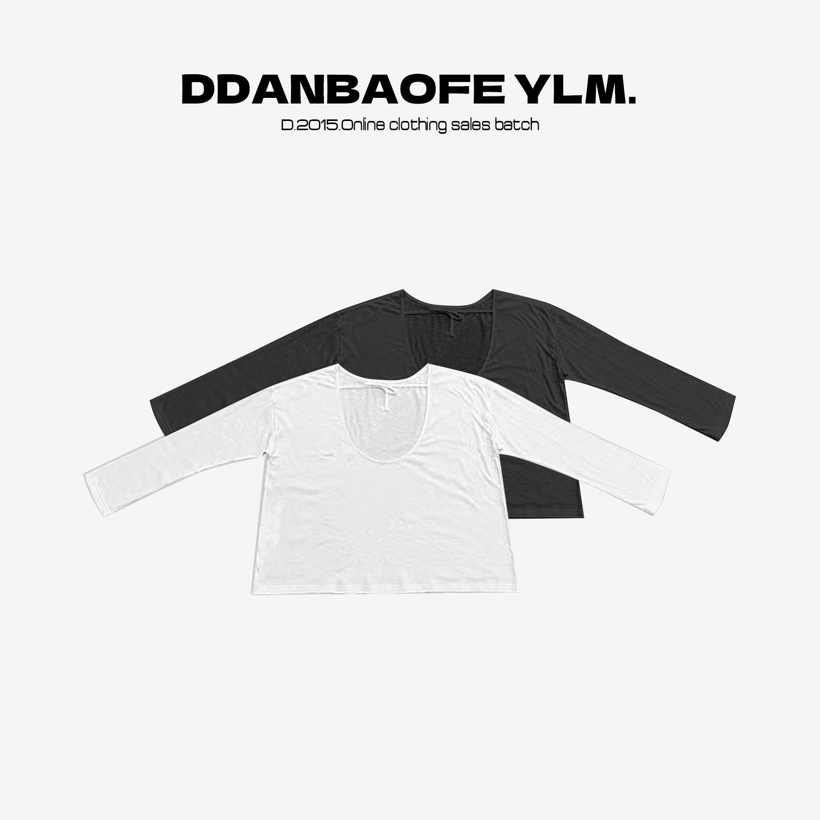 【DAYO预】简约宽松圆领露背长袖T恤 YLM001151