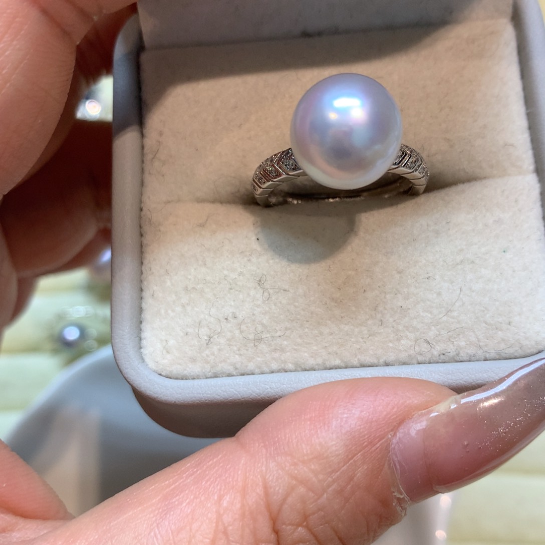 淡水珍珠戒指银S925镶嵌