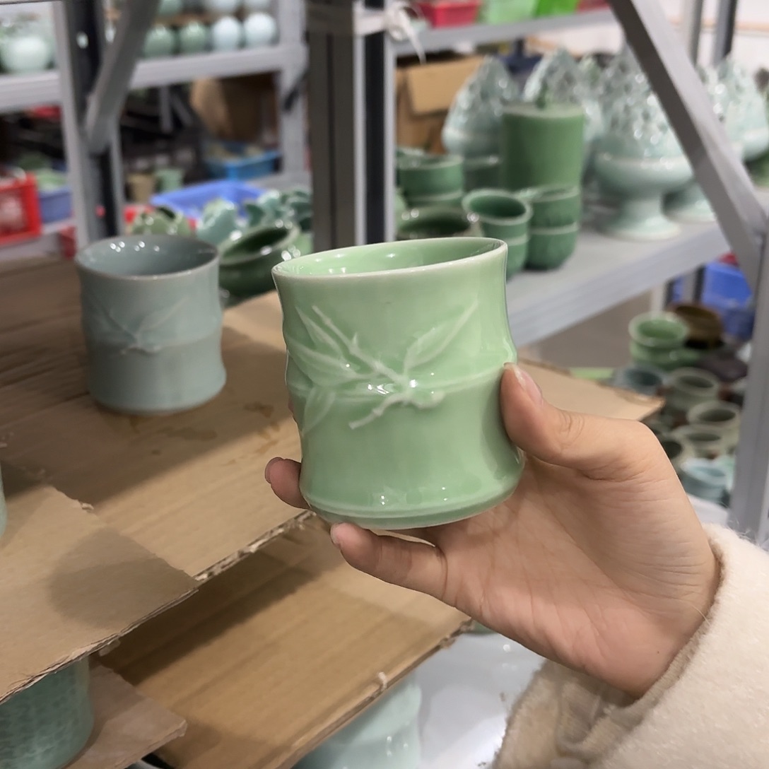 龙泉云间青瓷小米茶器