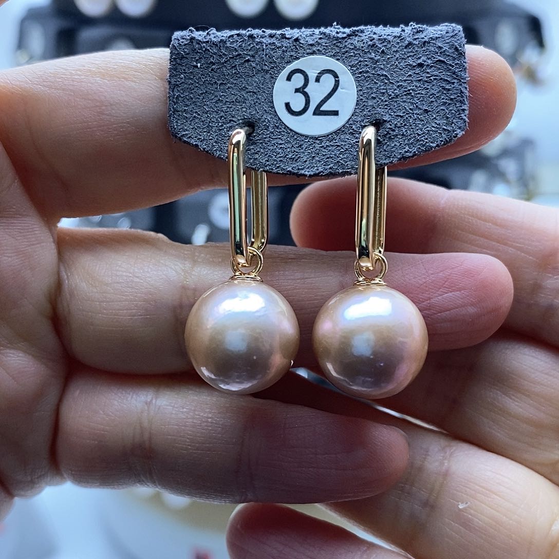 淡水珍珠耳饰银S925镶嵌