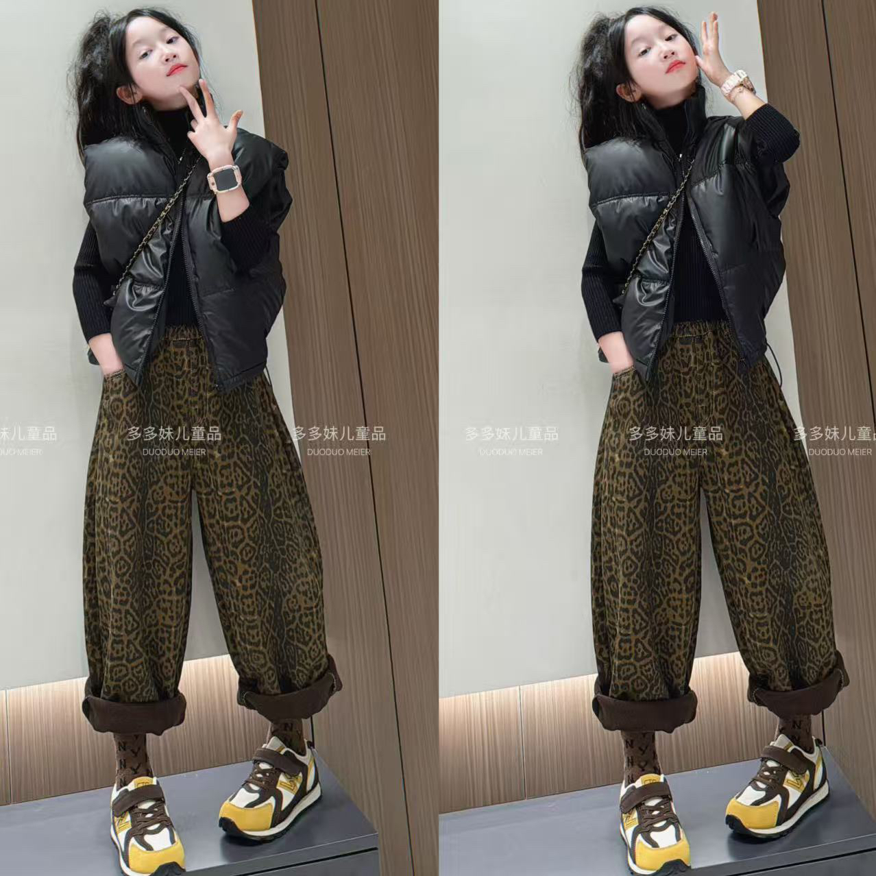 女童秋冬韩系百搭马甲洋气中大童加厚保暖马夹冬季儿童棉坎肩