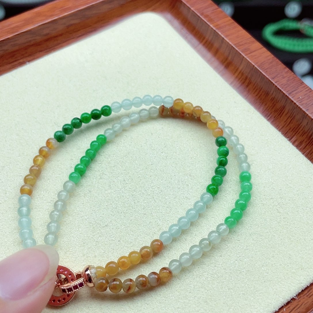 翡翠手链未镶嵌缅甸翡翠A货