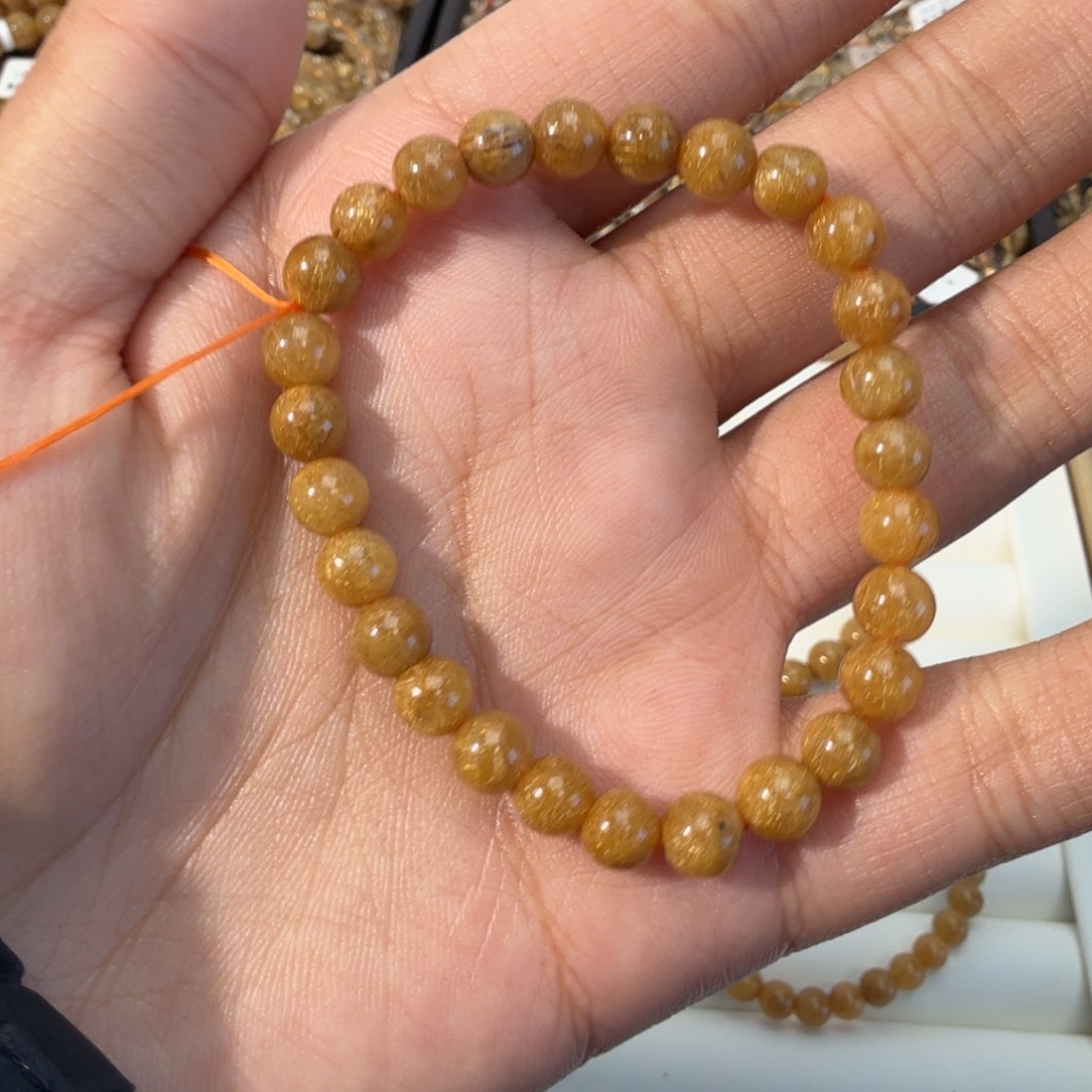 手链发晶未镶嵌天然金发晶