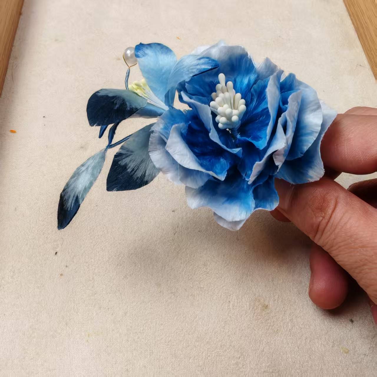 古阁 非遗绒花 古风配饰联系客服加主体3076（手工制品 默认微瑕）