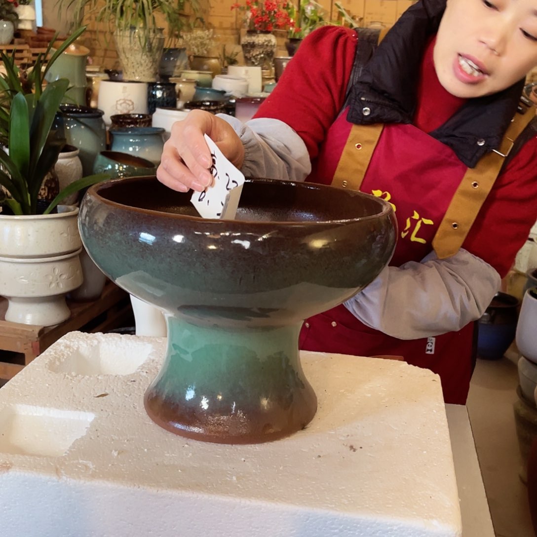 紫砂花盆高度23口径30