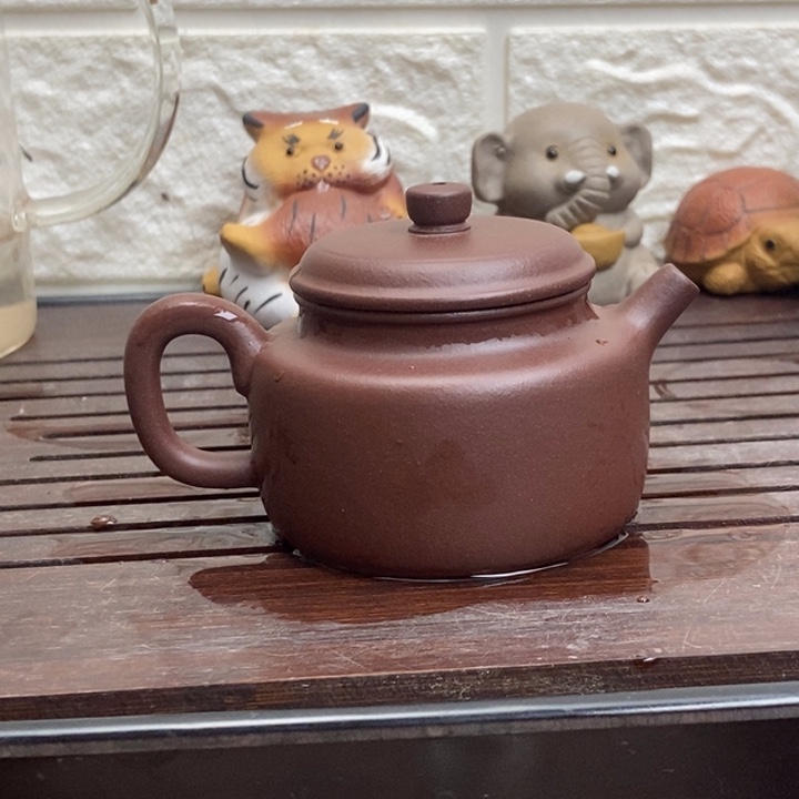 紫砂宜兴紫砂壶德钟110cc紫泥