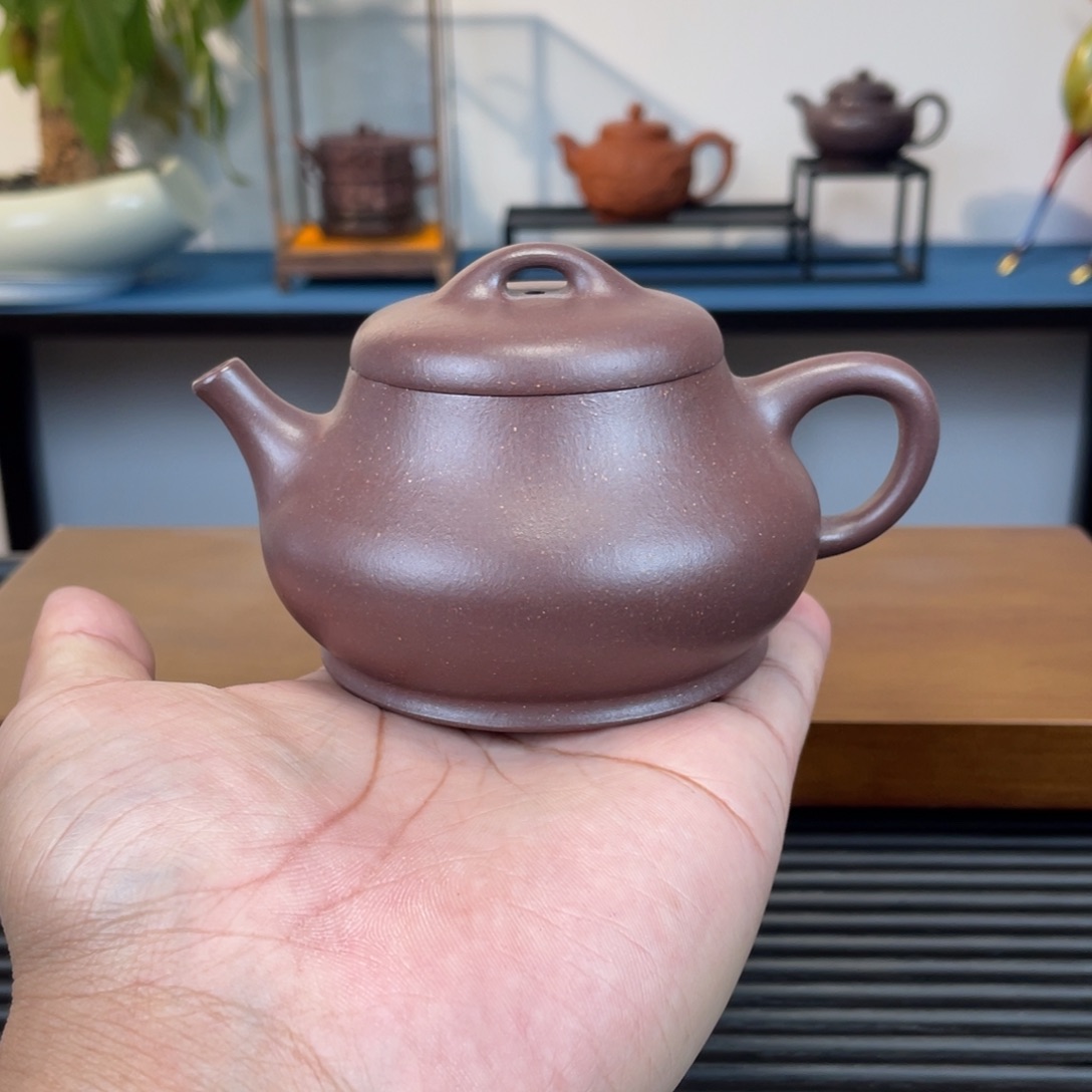 紫砂茶壶底槽青柱瓢200cc