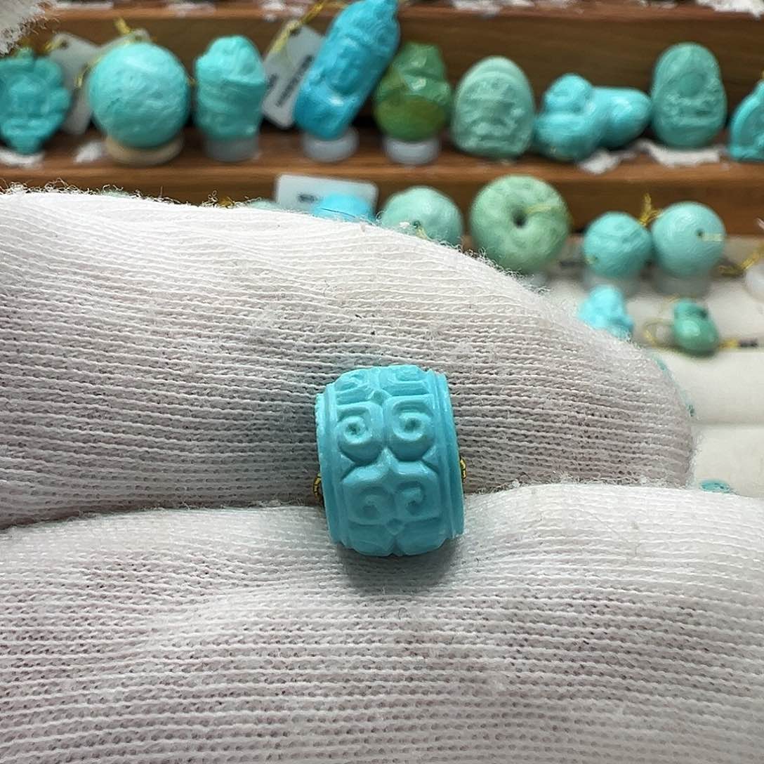 绿松石回纹珠 未镶嵌