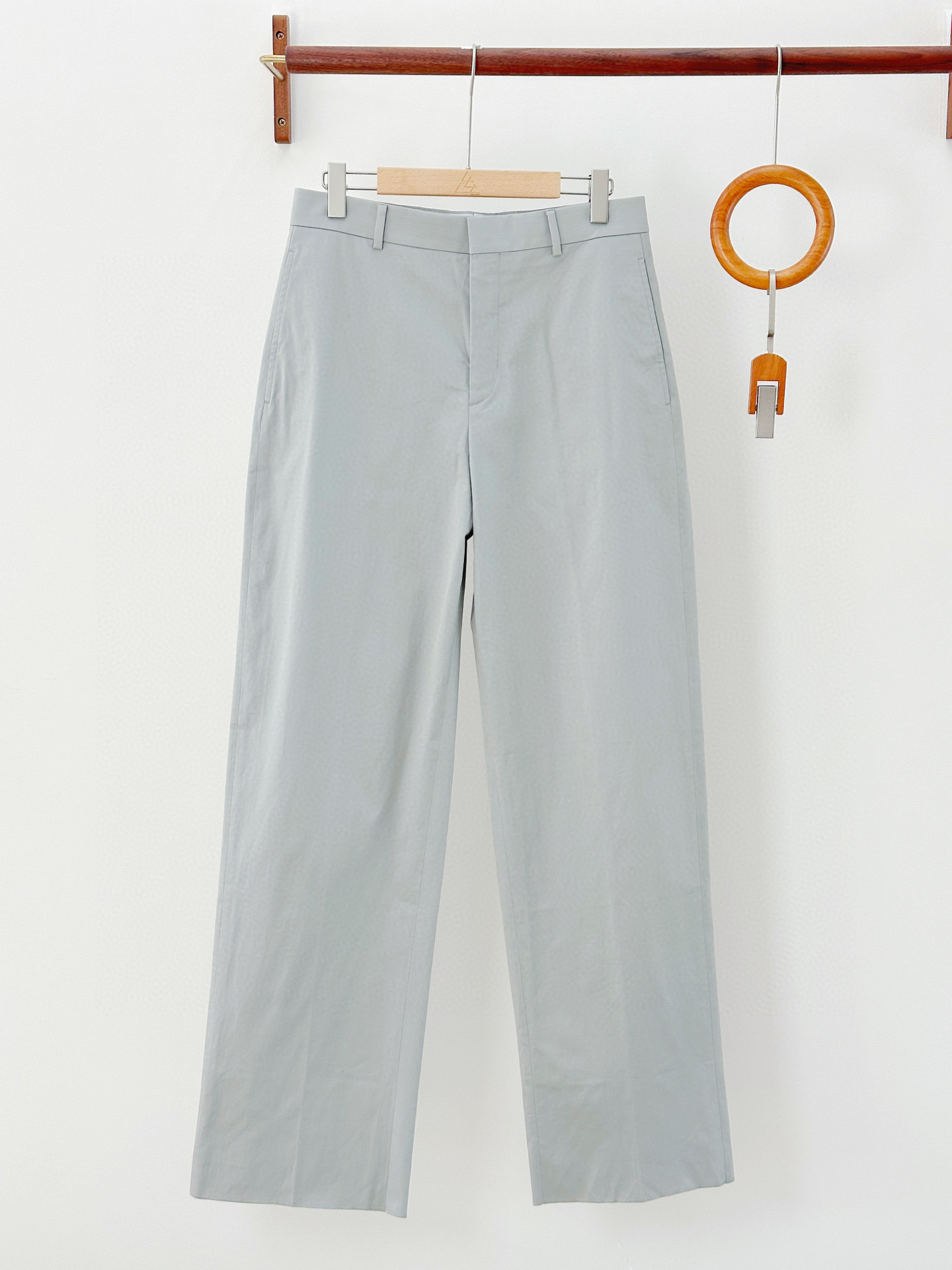 未使用 Hermes/爱马仕 爱马仕 男士经典浅灰色直筒 西裤