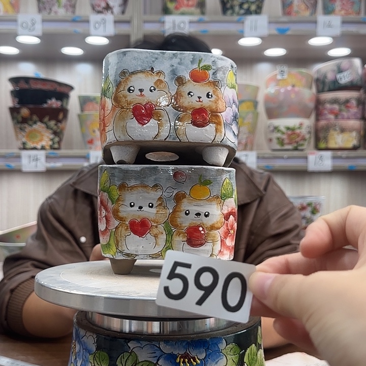 唐***号紫砂花盆瑕疵瑕疵590