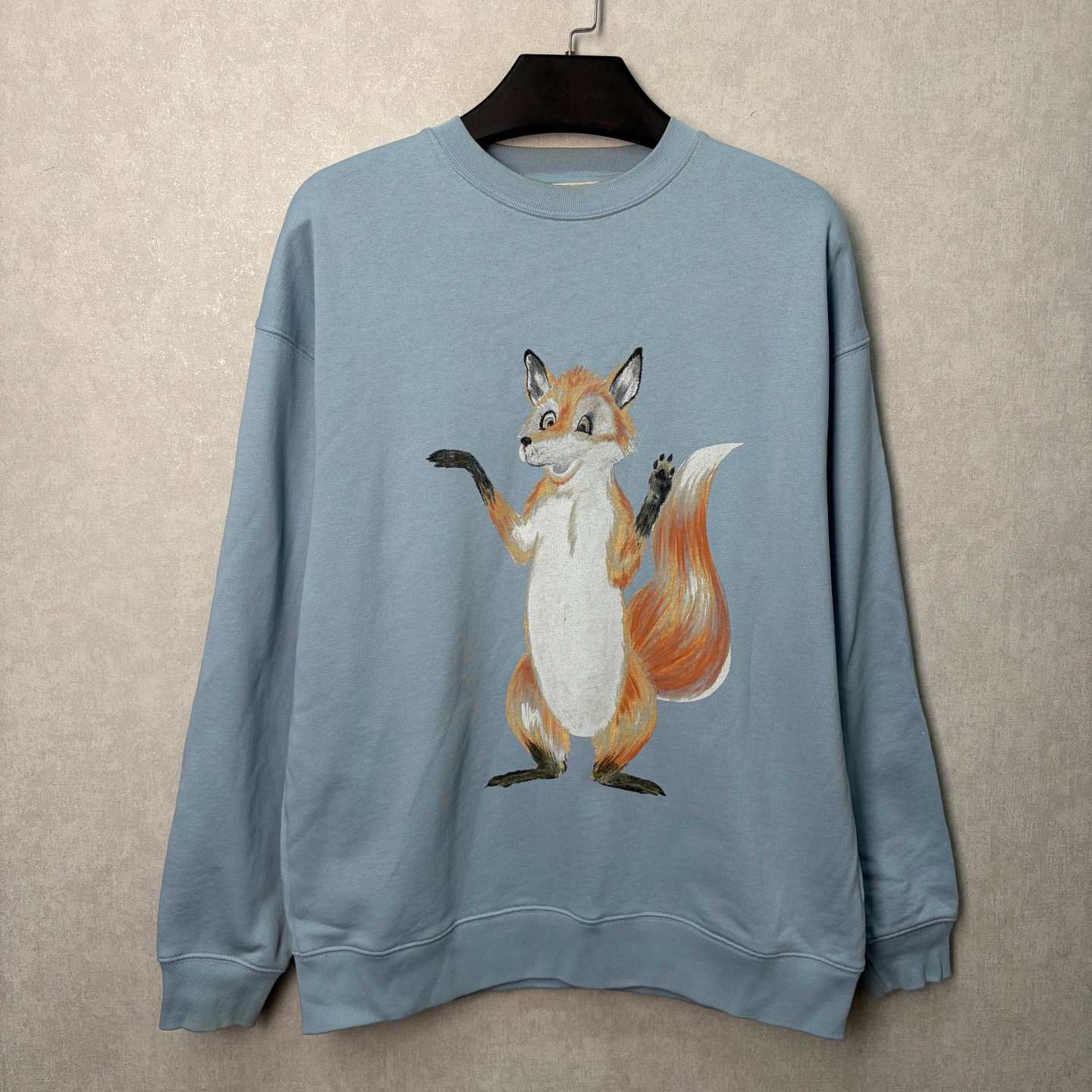 99新 BURBERRY/博柏利 Acne Studios淡蓝色小狐狸卫衣 xs码