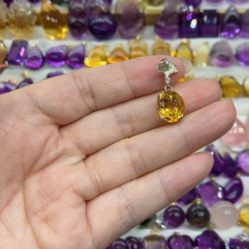 【闪购商品】水晶水晶吊坠银S925镶嵌