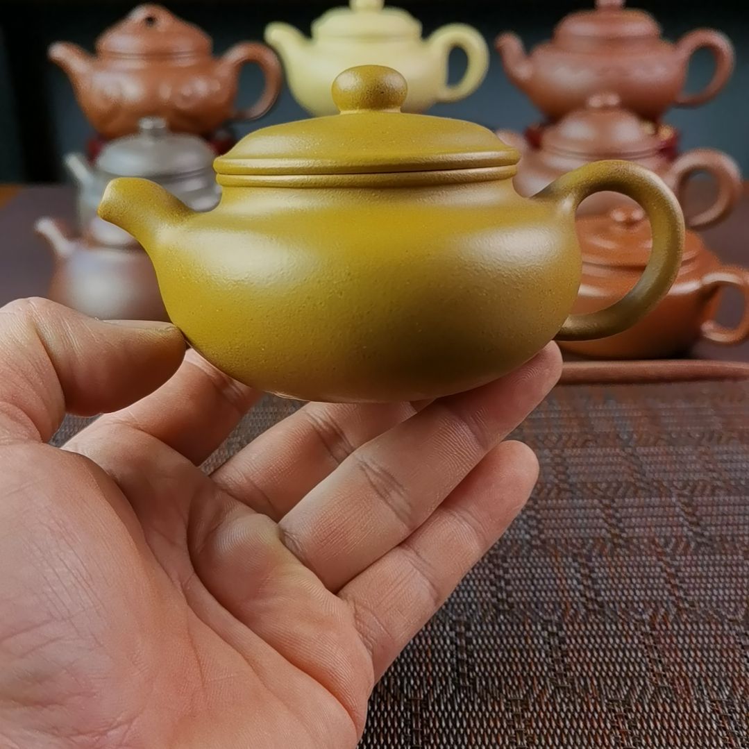 紫砂茶壶黄金段仿古200CC开播礼