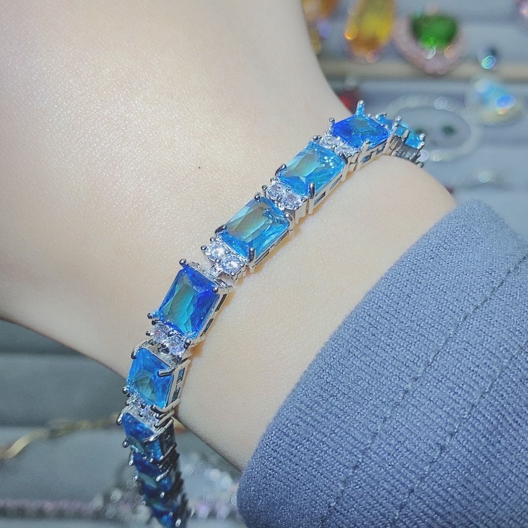 【闪购商品】托帕石耳饰银S925镶嵌