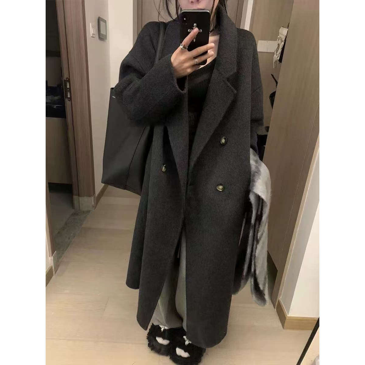 8871 外套女春秋装双面羊毛大衣韩版气质时尚M