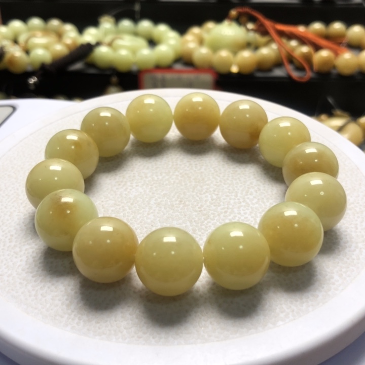 和田玉手串未镶嵌卡16