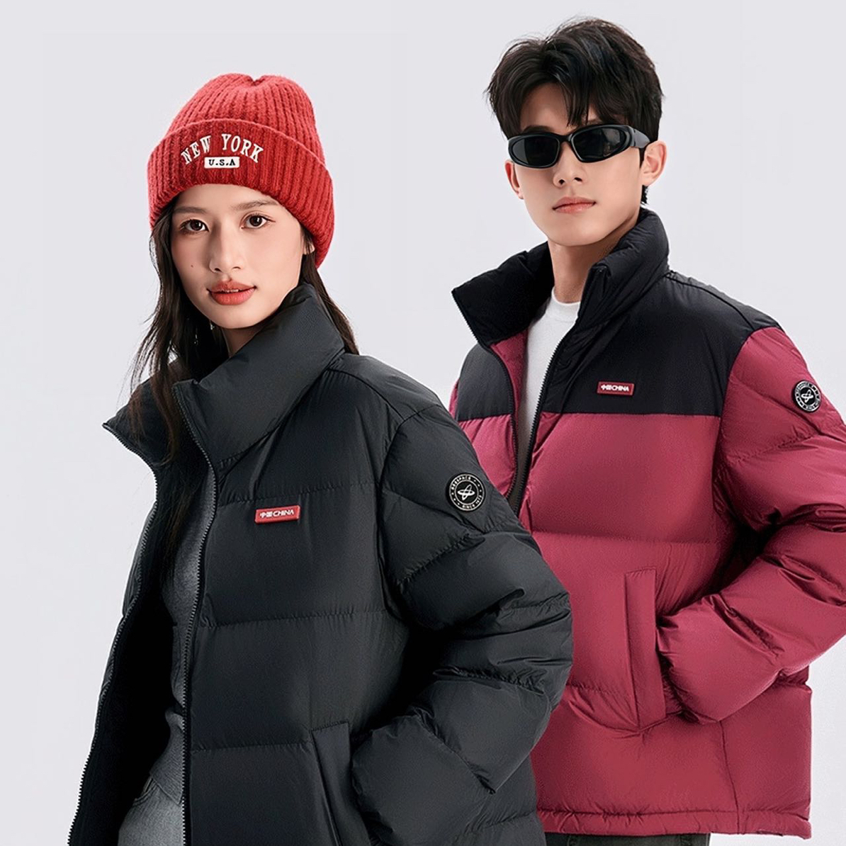 乔迪服装【5006Y简约小标短款男士羽绒服】保暖立领情侣时尚羽绒