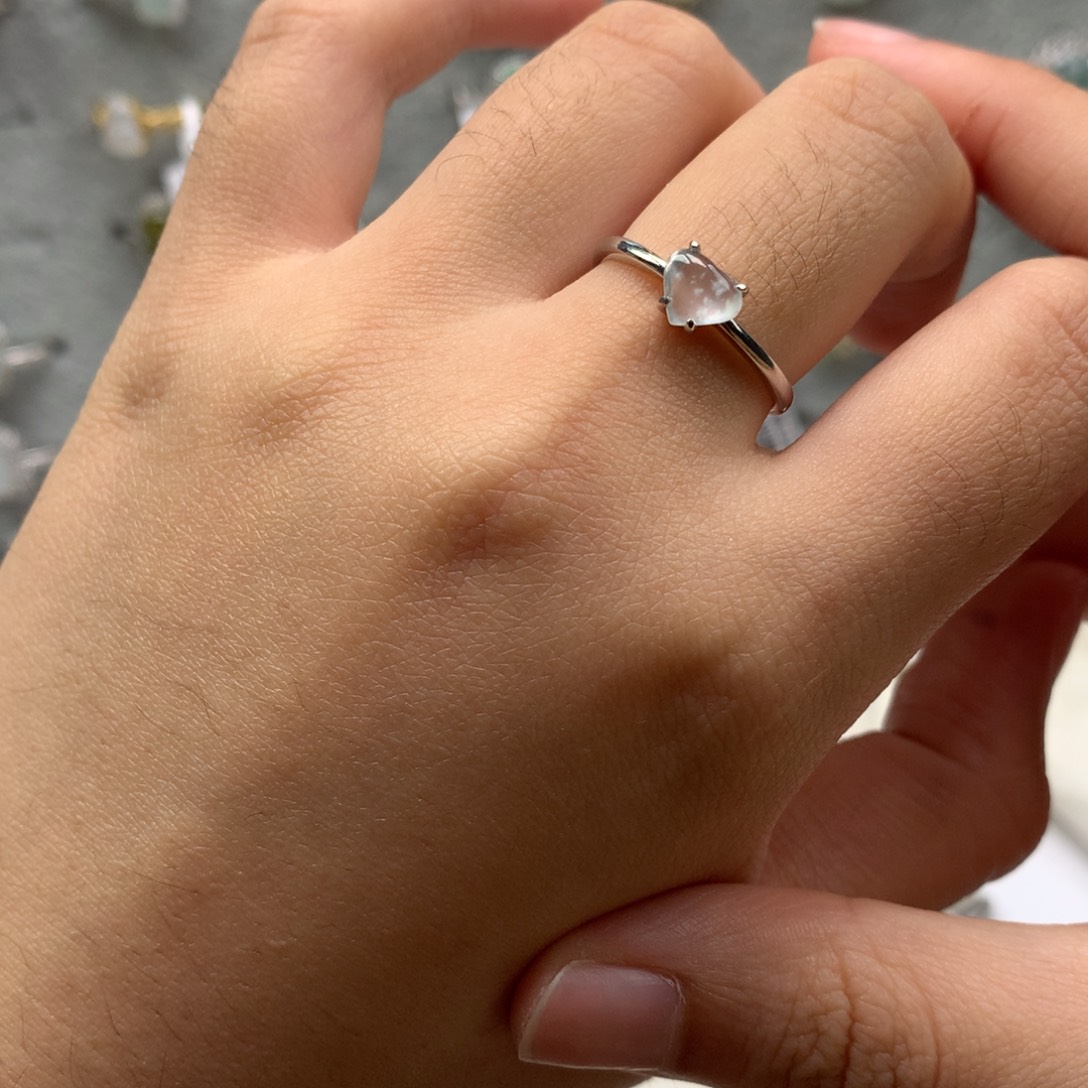 翡翠银S925镶嵌戒指戒指