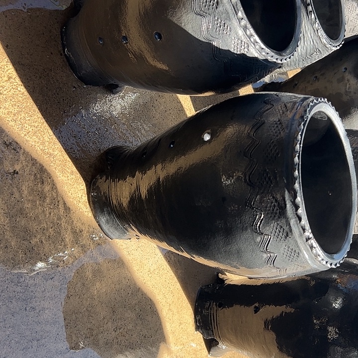 通***徐纯手工黑陶兰花盆