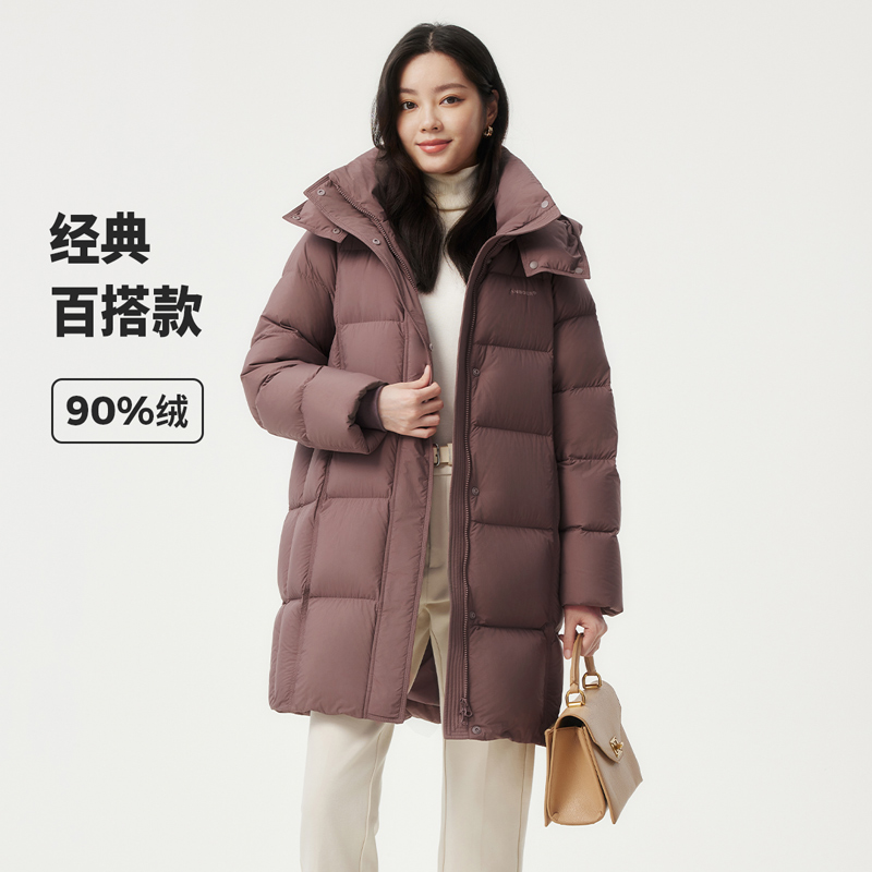 坦博尔经典妈妈羽绒服轻盈舒适设计感中长款时尚百搭冬厚新品716Z