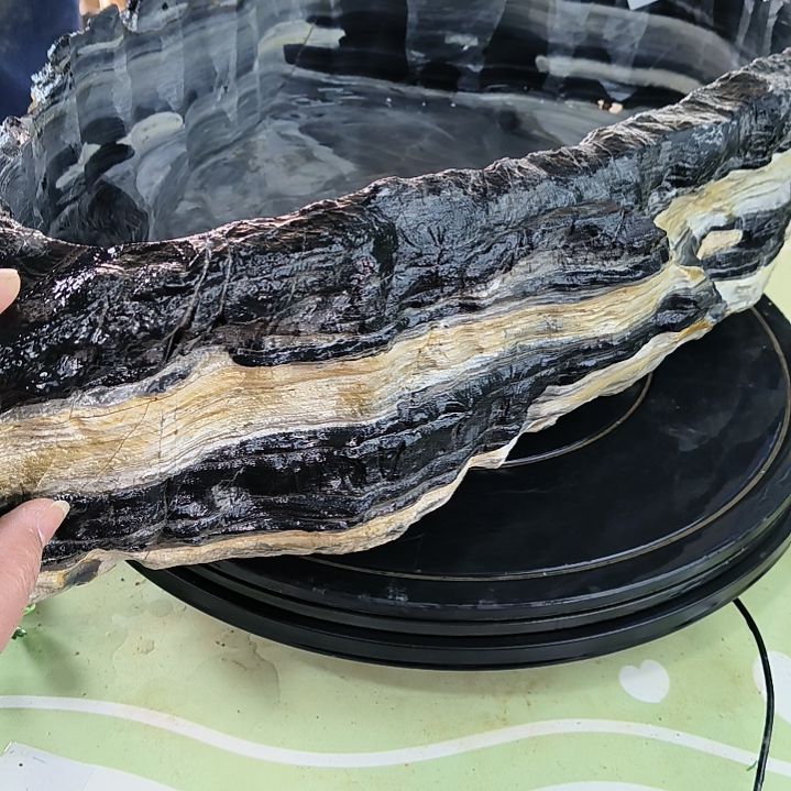 红陶灵璧石花盆造景盆