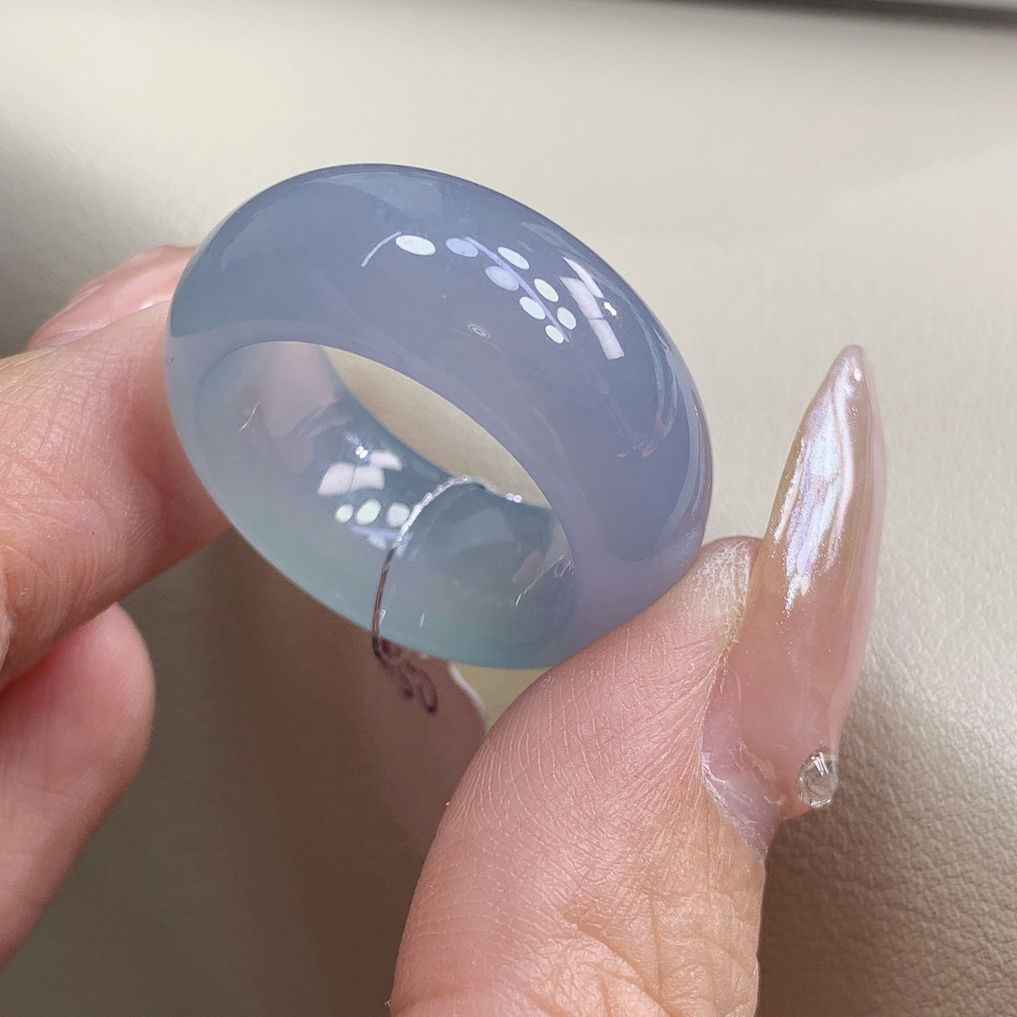 宽版轮胎冰胶紫罗兰缅甸翡翠戒圈指环 19号20号18.8-11.2-5.3mm