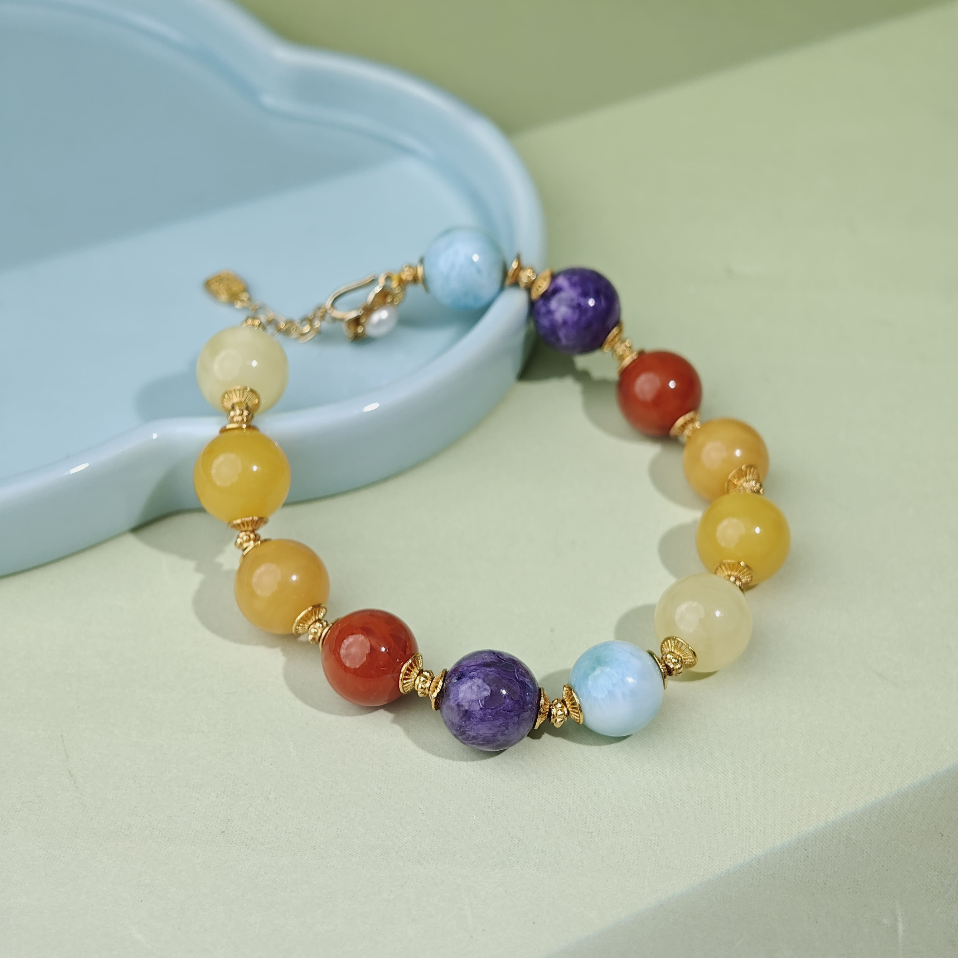 【铭记珠宝】蜜蜡多宝圆珠手串26-3DM116H36【多样性发一件】约10.5mm