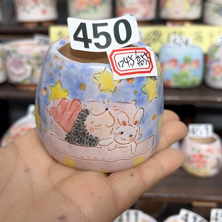 红陶手工制作多肉花盆