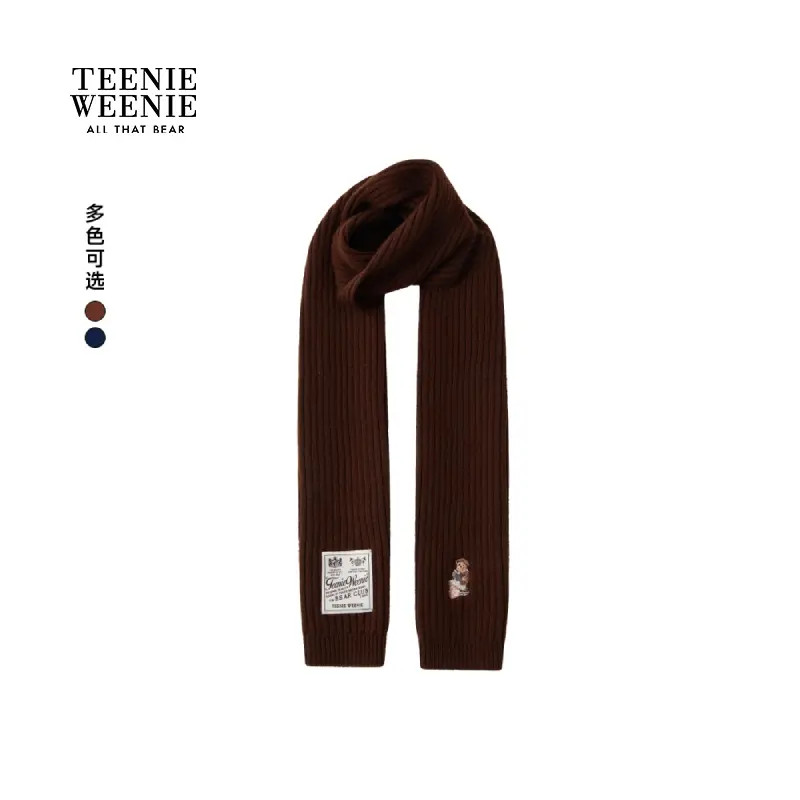 TeenieWeenie小熊2025秋冬简约温暖舒适气质毛织围巾TTAM25F901P