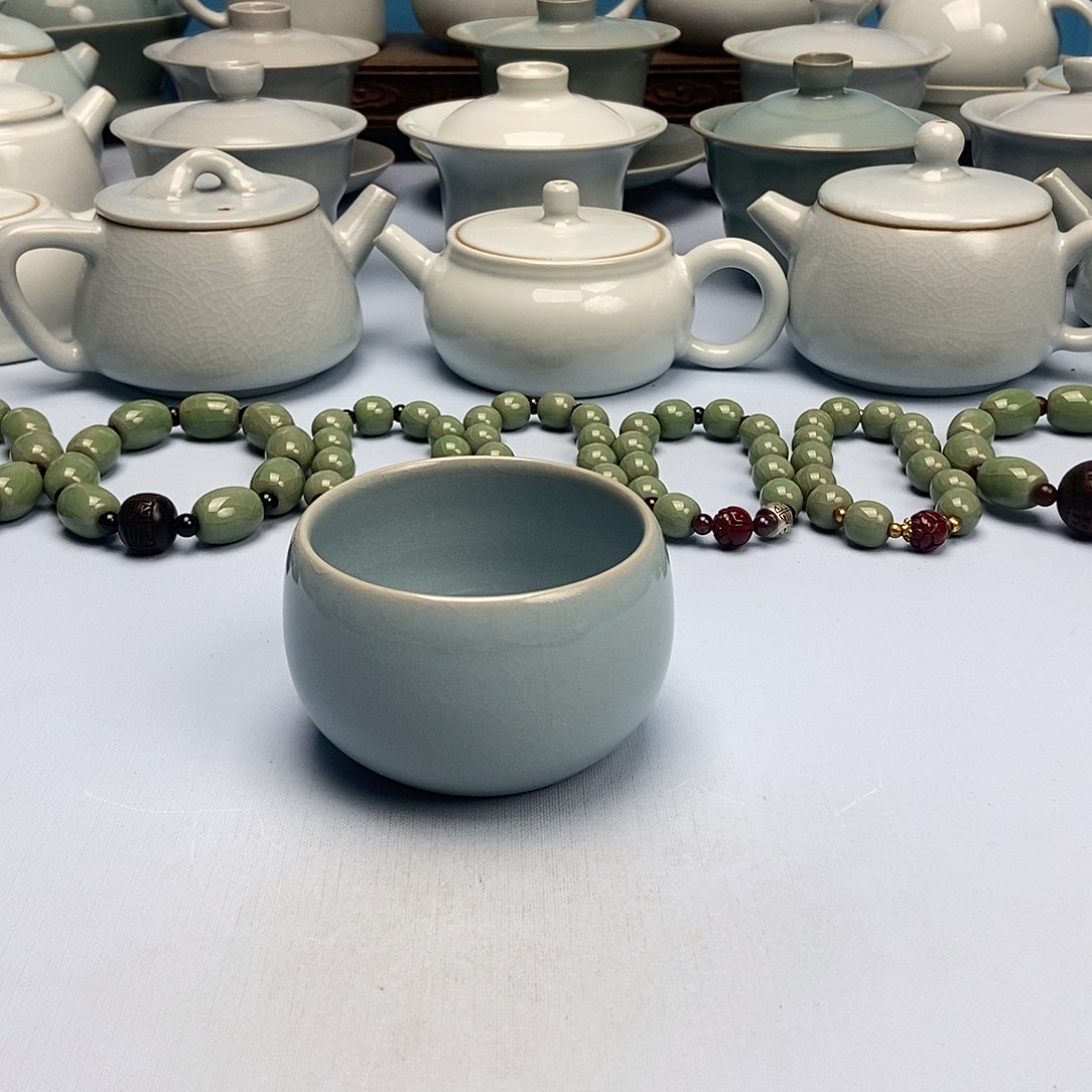 杯天青微蓝禅定杯原矿原釉原产地