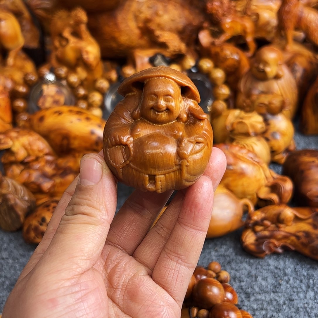 柏木太行崖柏溏心手把件